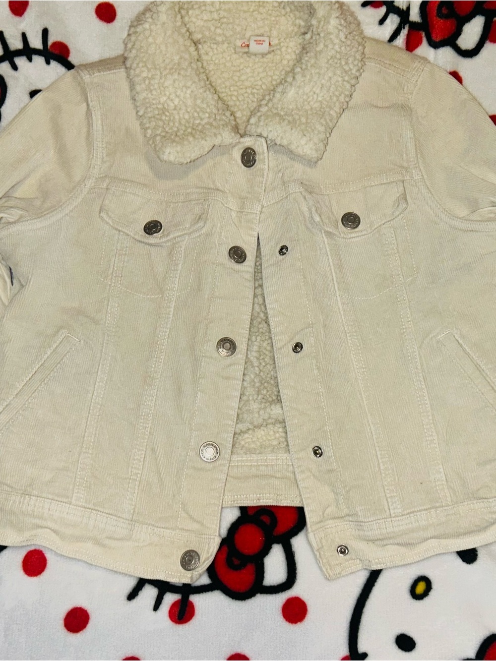 Cat & Jack Cream Sherpa-Lined Denim Jacket